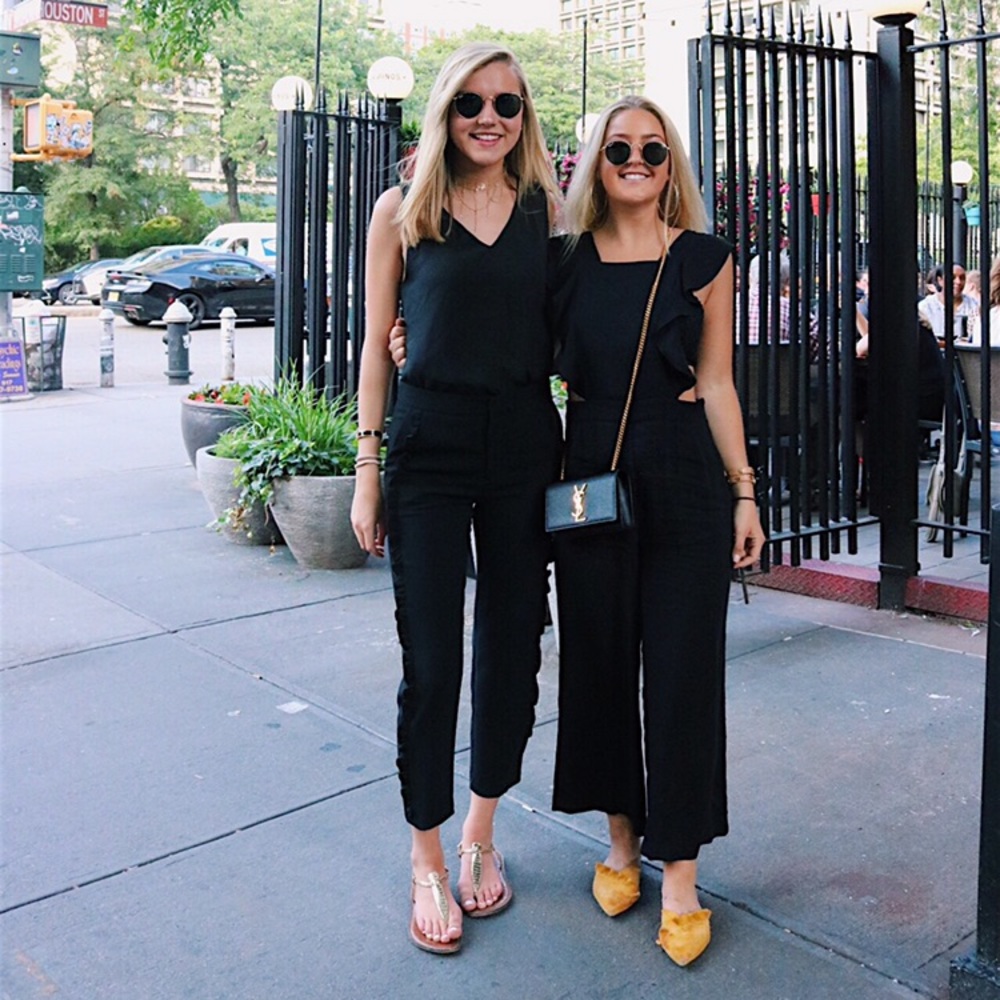 black zara jump suit